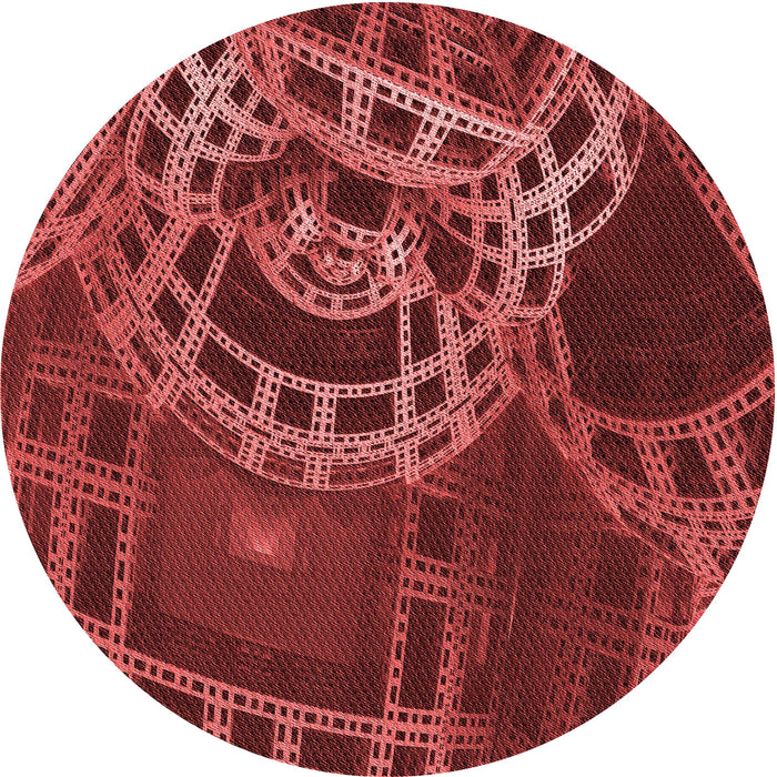 Square Patterned Red Rug, pat3329rd