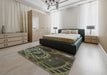 Machine Washable Transitional Khaki Green Rug in a Bedroom, wshpat3329