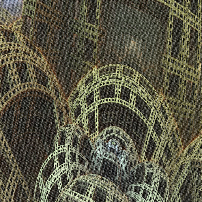 Patterned Khaki Green Novelty Rug, pat3329