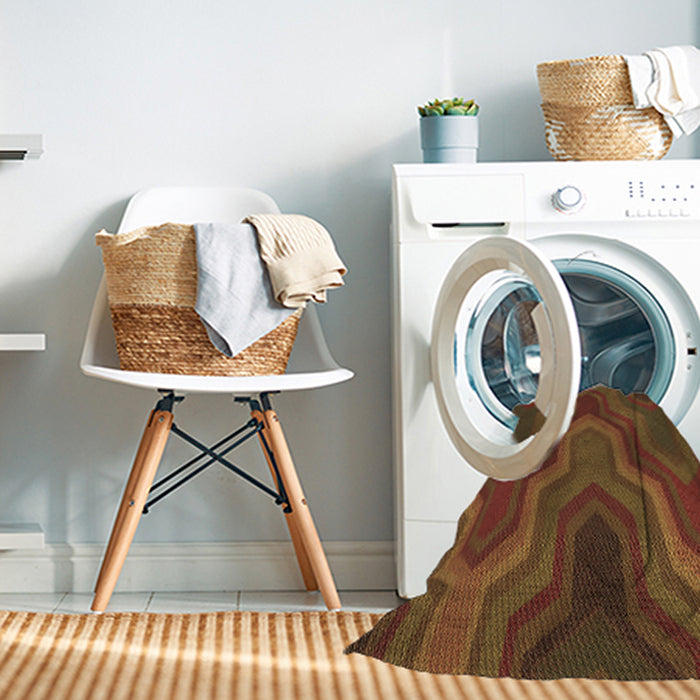 Machine Washable Transitional Saffron Red Rug in a Washing Machine, wshpat333brn