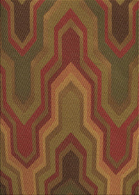 Machine Washable Transitional Saffron Red Rug, wshpat333brn