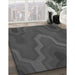 Machine Washable Transitional Smokey Gray Rug in a Family Room, wshpat333gry