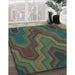 Machine Washable Transitional Chocolate Brown Rug in a Family Room, wshpat333lblu