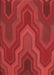 Machine Washable Transitional Red Rug, wshpat333rd