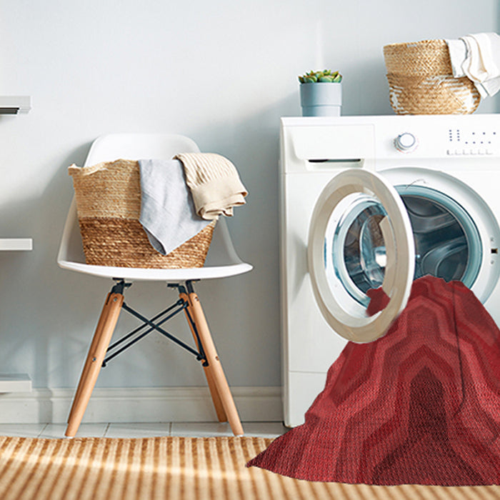 Machine Washable Transitional Red Rug in a Washing Machine, wshpat333rd