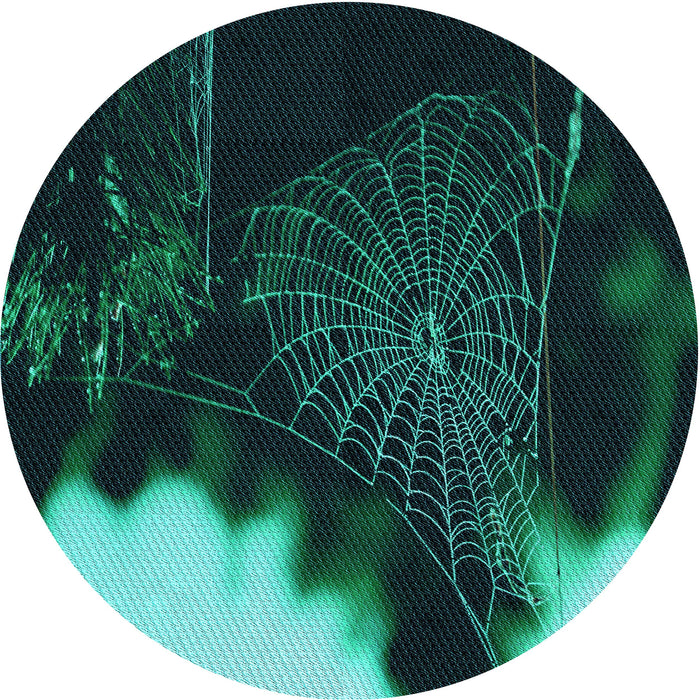 Square Patterned Deep Teal Green Rug, pat3330lblu