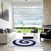 Square Patterned Blue Rug in a Living Room, pat3331blu