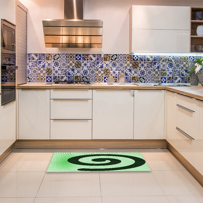 Machine Washable Transitional Light Green Rug in a Bedroom, wshpat3331grn