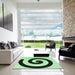 Machine Washable Transitional Light Green Rug in a Kitchen, wshpat3331grn