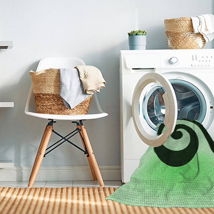 Machine Washable Transitional Light Green Rug in a Washing Machine, wshpat3331grn