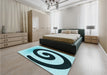 Patterned Blue Rug in a Bedroom, pat3331lblu