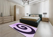 Patterned Blossom Pink Rug in a Bedroom, pat3331pur