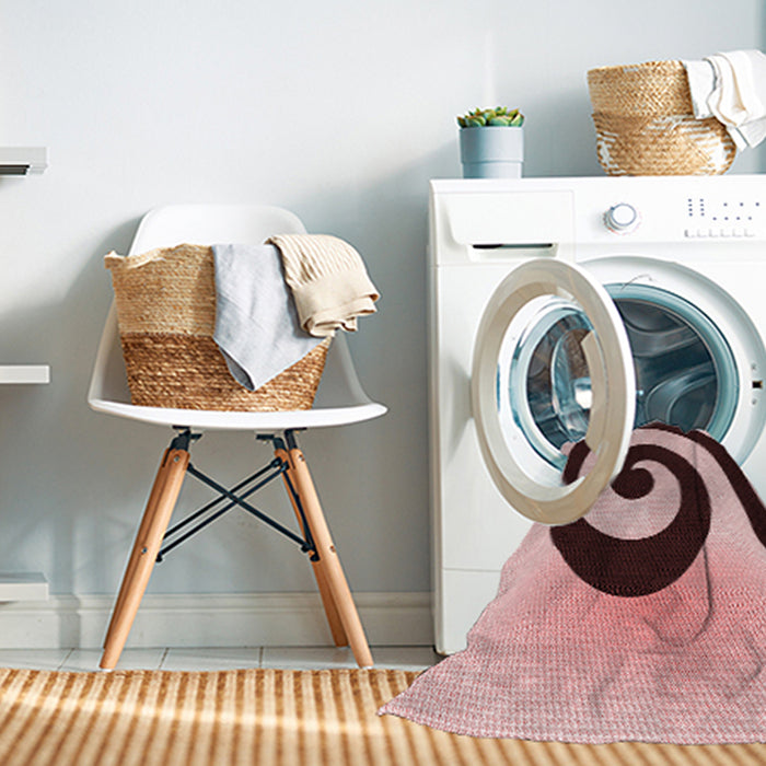 Machine Washable Transitional Pink Rug in a Washing Machine, wshpat3331rd