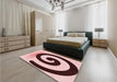 Patterned Pink Rug in a Bedroom, pat3331rd