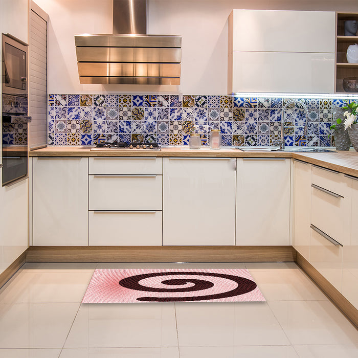 Patterned Pink Rug in a Kitchen, pat3331rd