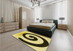 Patterned Dark Bronze Brown Rug in a Bedroom, pat3331yw