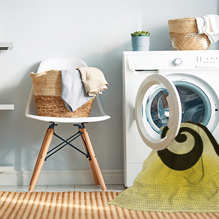 Machine Washable Transitional Dark Bronze Brown Rug in a Washing Machine, wshpat3331yw