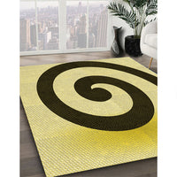 Patterned Dark Bronze Brown Rug, pat3331yw