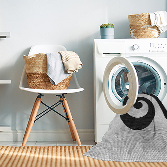 Machine Washable Transitional Light Black Rug in a Washing Machine, wshpat3331