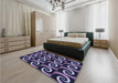 Patterned Medium Purple Rug in a Bedroom, pat3332blu