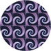 Square Machine Washable Transitional Medium Purple Rug in a Living Room, wshpat3332blu