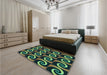 Patterned Green Rug in a Bedroom, pat3332lblu