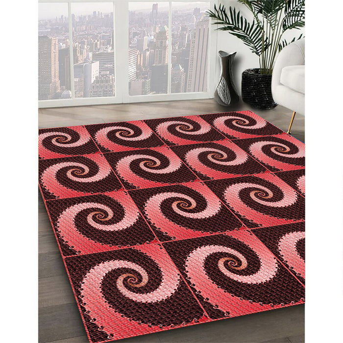 Machine Washable Transitional Red Rug in a Family Room, wshpat3332rd