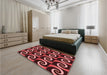 Patterned Red Rug in a Bedroom, pat3332rd