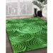 Patterned Deep Emerald Green Rug in Family Room, pat3333grn