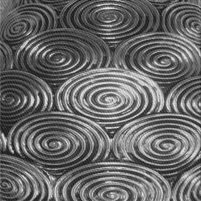 Round Patterned Dark Gray Black Rug, pat3333gry