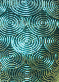 Machine Washable Transitional Medium Teal Green Rug, wshpat3333lblu