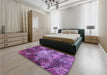 Patterned Purple Rug in a Bedroom, pat3333pur