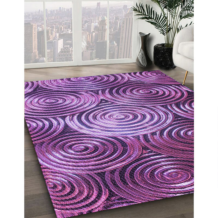 Patterned Purple Rug in Family Room, pat3333pur