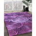 Patterned Purple Rug in Family Room, pat3333pur