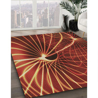 Patterned Red Rug, pat3334brn