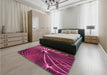 Patterned Magenta Pink Rug in a Bedroom, pat3334pur