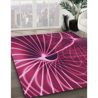 Patterned Magenta Pink Rug, pat3334pur