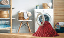Machine Washable Transitional Red Rug in a Washing Machine, wshpat3334rd