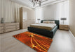 Patterned Red Rug in a Bedroom, pat3334yw