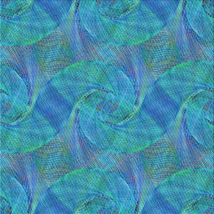 Round Machine Washable Transitional Dark Turquoise Green Rug, wshpat3335lblu