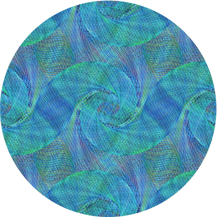 Square Patterned Dark Turquoise Green Rug, pat3335lblu