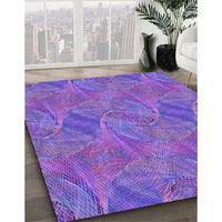 Patterned Blue Violet Purple Rug, pat3335pur