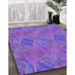 Patterned Blue Violet Purple Rug in Family Room, pat3335pur