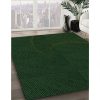 Patterned Deep Emerald Green Rug, pat3336grn