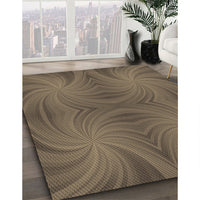 Patterned Dark Almond Brown Rug, pat3337brn