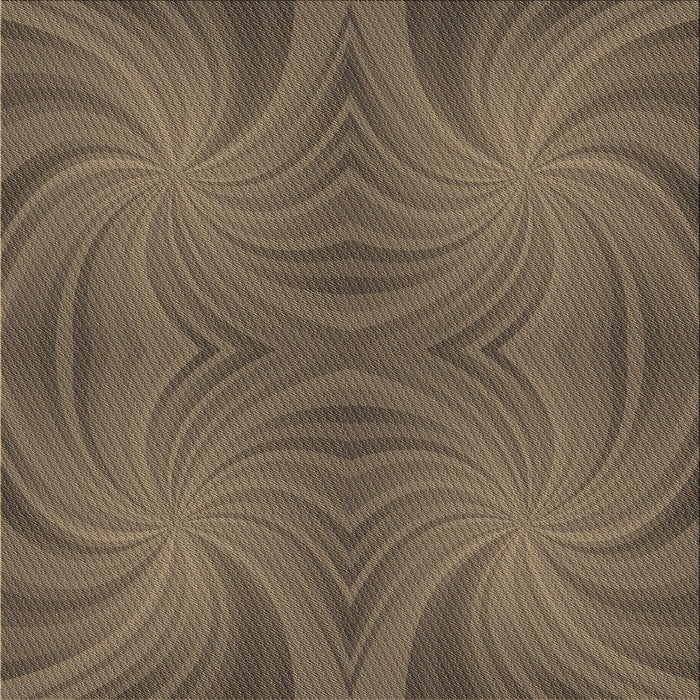 Round Patterned Dark Almond Brown Rug, pat3337brn