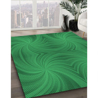 Patterned Forest Green Rug, pat3337grn