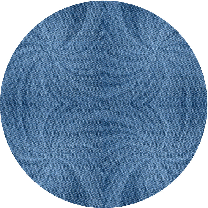Sideview of Patterned Blue Novelty Rug, pat3337