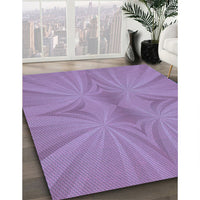 Patterned Bright Lilac Purple Rug, pat3338blu