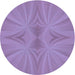 Square Machine Washable Transitional Bright Lilac Purple Rug in a Living Room, wshpat3338blu